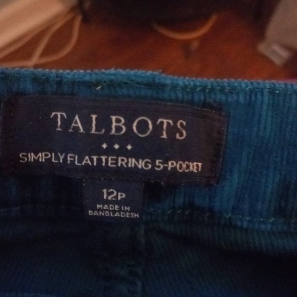 Talbot's Turquoise Corduroy Jeans, size 12P, pre-owned - Picture 3 of 3